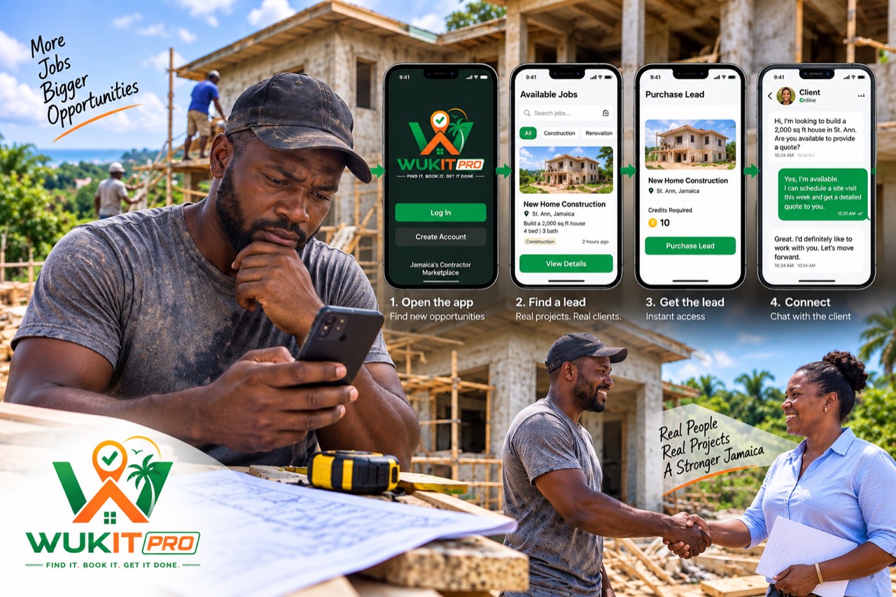 An independent contractor uses WUKIT to discover a residential opportunity, access the lead, and connect with a client.